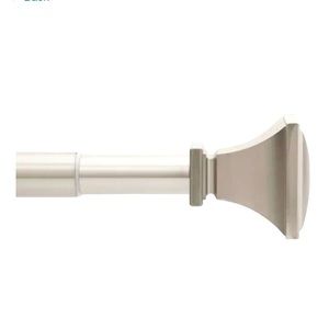 36- 72 in. Telescoping 1 in. Single Curtain Rod Kit in Brushed Nickel
